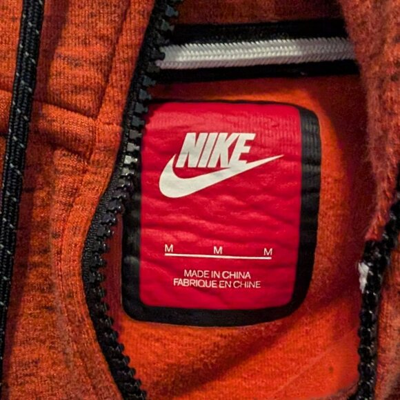 Nike Speckled Orange Tech Fleece - Size M - Picture 2 of 4